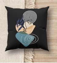 BK Gift Modern Art Tasarımlı Premium Kumaş Siyah Kırlent Yastık, Ev Hediyesi, Ev Dekorasyonu, Dekoratif Hediye (Model 2)