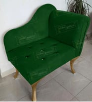 Yeni Model Ters Kol Tekli Köşe Koltuğu Josefin Bench Gold Ayak (Yeşil)