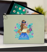 BK Gİft Yaz Temalı-3 Tablet Çantası 30x21cm(12 Renk Seçeneği), Ipad Çantası, Baskılı Tablet Kılıfı (Mint Yeşili)
