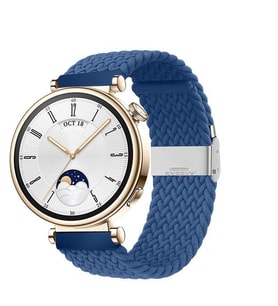 Sneezy Huawei Watch GT 4 41mm İle Uyumlu 18mm Metal Klips Solo Fiberlink Örgü Kordon (Mavi)