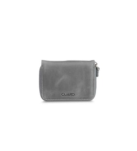 Guard Antik Lacivert Mini Unisex Bozuk Paralıklı Cüzdan Hakiki Deri (Gri)