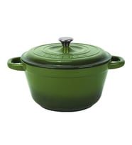 Lava Döküm Yuvarlak Tencere Döküm Demir Kapak New Heritage Serisi Çap(Ø)26cm. (Yeşil)