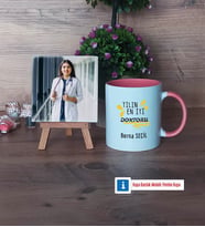 Doktor Fotoğraflı Dekoratif Taş, Kupa Bardak Beyaz Hediye (Model 6)
