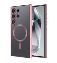 Vendas Samsung Galaxy S24 Ultra Kılıf Kamera Korumalı Magsafe Wireless Şarj Özellikli Zore Demre Kapak (Rose)