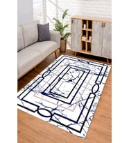 Dijital Kaymaz Taban Yıkanabilir Renkli Salon Halısı Mutfak Halısı Yolluk ND-SD-1016 (Mavi)