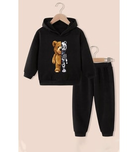 Çocuk Boys Bear Eşofman Takımı (Siyah)