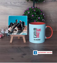 Arkadaşa Hediye Fotoğraflı Dekoratif Taş, Kupa Bardak Beyaz Hediye (Model 13)