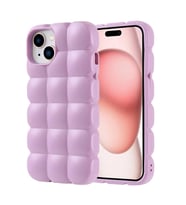 iPhone 15 Kılıf Parlak Esnek Silikon Dom Dom Kılıf (Lila)
