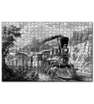 Cakapuzzle Nostaljik Kömürlü Tiren Görseli  Puzzle Yapboz MDF (Ahşap) (255 Parça)
