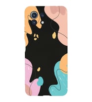 PrintiFy Xiaomi Mi 11 Lite Uyumlu Lansman Kılıf Karışık Renkler Tasarımlı İçi Kadife Kapak (Siyah)