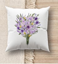 BK Gift Çiçek Tasarımlı Beyaz Kırlent Yastık, Ev Hediyesi, Ev Dekorasyonu, Dekoratif Hediye (Model 9)