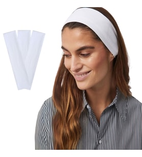 3'lü Spor Saç Bantları - Elastik Kaymaz İnce Saç Ter Kafa Bandı Bandana, Kadın & Erkek Koşu Fitness Yoga Pilates Makyaj Yüz Yıkama Atletik Egzersiz Saç Bandı (Beyaz)