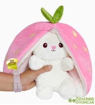 Pandamkee 18 cm çilek çantalı tavşan (Pembe)