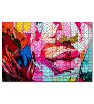 Cakapuzzle Soyut Boyalı Kadın Yüzü  Puzzle Yapboz MDF (Ahşap) (500 Parça)