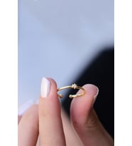 Eklem Yüzükler Ayarlanabilir Kadın 14 K Altın Kaplama Yüzük (Sarı)