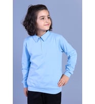 Toontoy Erkek Çocuk Polo Yaka Sweatshirt ( Gri-Melanj)