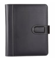 Organizer Ajanda Kılıflı A5 4 Halkalı 15x21 4 Delikli Tarihli Çizgili Blok Rainbow Vegan 19,5x23 cm (Siyah)