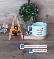 Çocuk Gelişimi Uzmanı Kupa Bardak Beyaz ve Fotoğraflı Ahşap Anahtarlık Hediye (Model 8)
