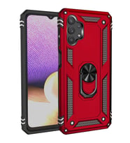 Galaxy A23 Kılıf Zore Vega Yüzüklü Standlı Zırh Kılıf (Kırmızı)