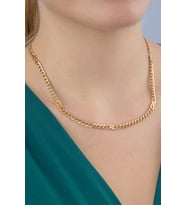 14 Ayar Altın Gurmet Zincirde Fiyonk Detaylı Kolye 3.90 mm (Beyaz)
