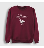 Presmono Unisex Beyaz Horse Deftones Sweatshirt 380939tt (Bordo)