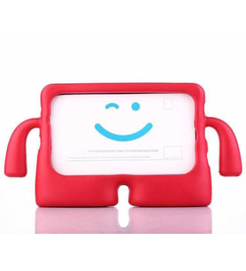 Ceponya iPad Pro 10.5 (7.Nesil) Figürlü Silikon Çocuk Tablet Stand Kılıf (Kırmızı)
