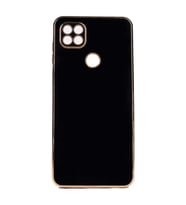 Xiaomi Redmi 9C Kılıf Kenarları Gold Kamera Korumalı Renkli Pastel Silikon Açık Yeşil BARK (Siyah)