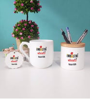 Endüstri Mühendisi Kupa Bardak Kırmızı Kalemlik ve Anahtarlık (Model 9)