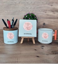 Dünyanın En Güzel Annesi Hediye Sepeti Kupa Bardak T Kulplu, Kalemlik ve Dekoratif Taş Anneye Doğum Günü Anneler Günü Hediyesi (Model 7)