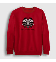 Presmono Unisex Beyaz Logo Dizi Witcher Sweatshirt 323299tt (Kırmızı)