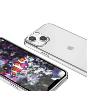 Apple iPhone 13 Kılıf Kenarları Renkli Lüx Pixel Kapak (Gümüş)