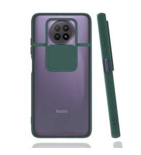 Ceponya Xiaomi Redmi 9C Kılıf Kamera Korumalı Mat Yüzey Silikon (Yeşil)
