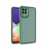 Samsung Galaxy M32 Kılıf Case, Kamera Lens Korumalı Elektroplatin Kaplama Sert PC Koruyucu Colourful Platinum Serisi (Yeşil)