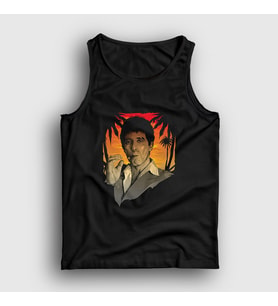 Presmono Unisex Beyaz Hawaii Film Scarface Atlet 250838tt (Siyah)