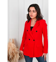 Kadın Astarlı Blazer Ceket 0101-22 (Kırmızı)
