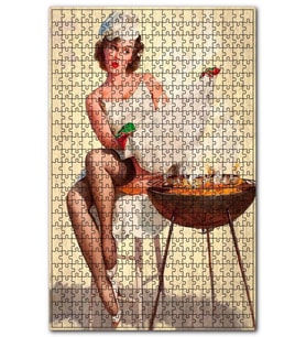 Cakapuzzle Barbekü Sıcaklığından Korunan Kadın Görseli Puzzle Yapboz MDF (Ahşap) (255 Parça)