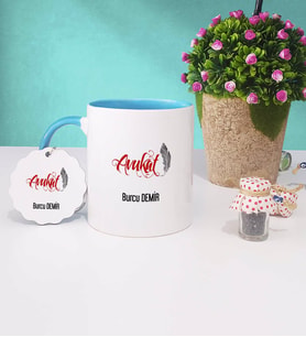 Avukat Kupa Bardak ve Anahtarlık İsme Özel Hediye (Mavi)