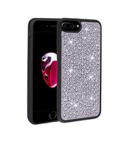 Apple iPhone 8 Plus Kılıf Parlak Taşlı Tasarım Zore Ston Kılıf (Siyah)