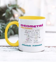 Geometri Öğretmeni Tasarımlı Kişiye Özel Kupa Bardak (Sarı)
