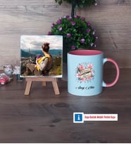 Anneye Hediye Fotoğraflı Dekoratif Taş, Kupa Bardak Beyaz Hediye (Model 6)