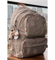 Nemo Group Krinkıl Kumaş Suya Dayanıklı Orta Boy Sırt Çantası/ Laptop Okul Çantası (Açık Kahverengi)