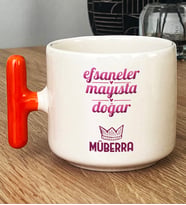 Kişiye Özel Boğa İkizler Burcu Hediye T Kupa Bardak Doğum Günü Hediyesi (Turuncu)