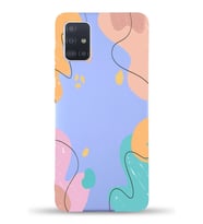 PrintiFy Samsung Galaxy M31s Uyumlu Lansman Kılıf Karışık Renkler Tasarımlı İçi Kadife Kapak (Lila)