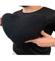 ozclife Kalp Yastığı %100 Pamuklu %100 Boncuk Elyaf - 33 x 34 CM (Siyah)