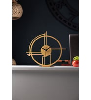 Gowpenart Dizayn Querencia Metal Masa Saati 1,5 mm Kalınlık 25x23cm (Gold)