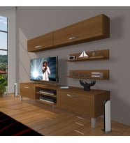 Decoraktiv Eko 5 Slm Dvd Krom Ayaklı Tv Ünitesi Tv Sehpası (Ceviz)