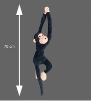 Elleri Yapışan Uyku Ve Oyun Arkadaşı 70 Cm Peluş Maymun Oyuncak - Hediyelik - Aksesuar Ve Süs - Oyun Ve Uyku Arkadaşı (Siyah)