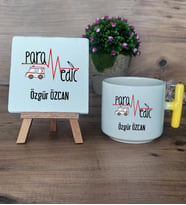 Paramedik Hediye Seti Kupa Bardak T Kulplu ve Dekoratif Taş Tıp Bayramı Hediyesi (Model 5)