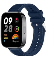 Sneezy Xiaomi Redmi Watch 3 Active İle Uyumlu Dikiş Desenli Dokuma Silikon Kordon (Lacivert)