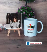 Endüstri Mühendisi Fotoğraflı Dekoratif Taş, Kupa Bardak Beyaz Hediye (Model 1)